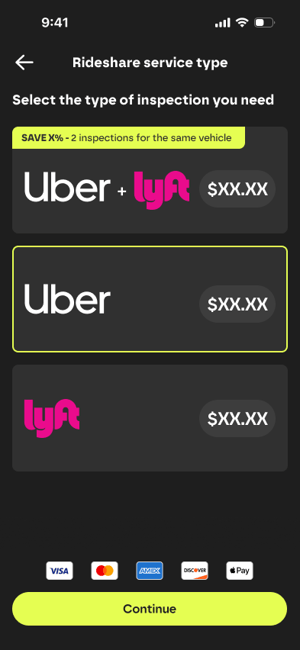 Rideshare Inspection service type