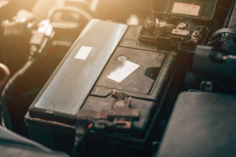 Closeup Car Battery